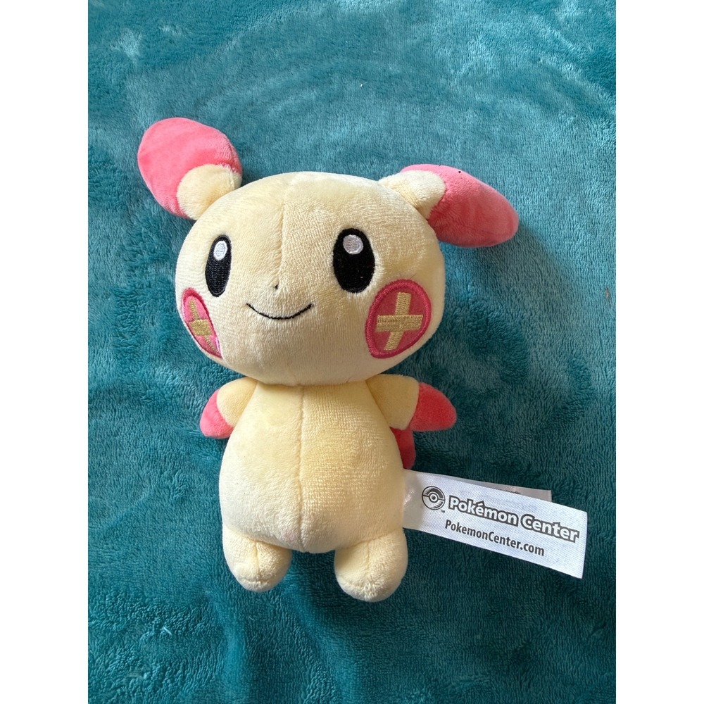 Pokemon Center Plusle Plush 6 Inch Stuffed Toy Red Cream Electric Type Official